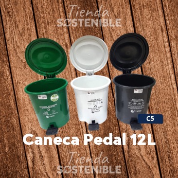 Caneca/papelera de basura 12 L con pedal