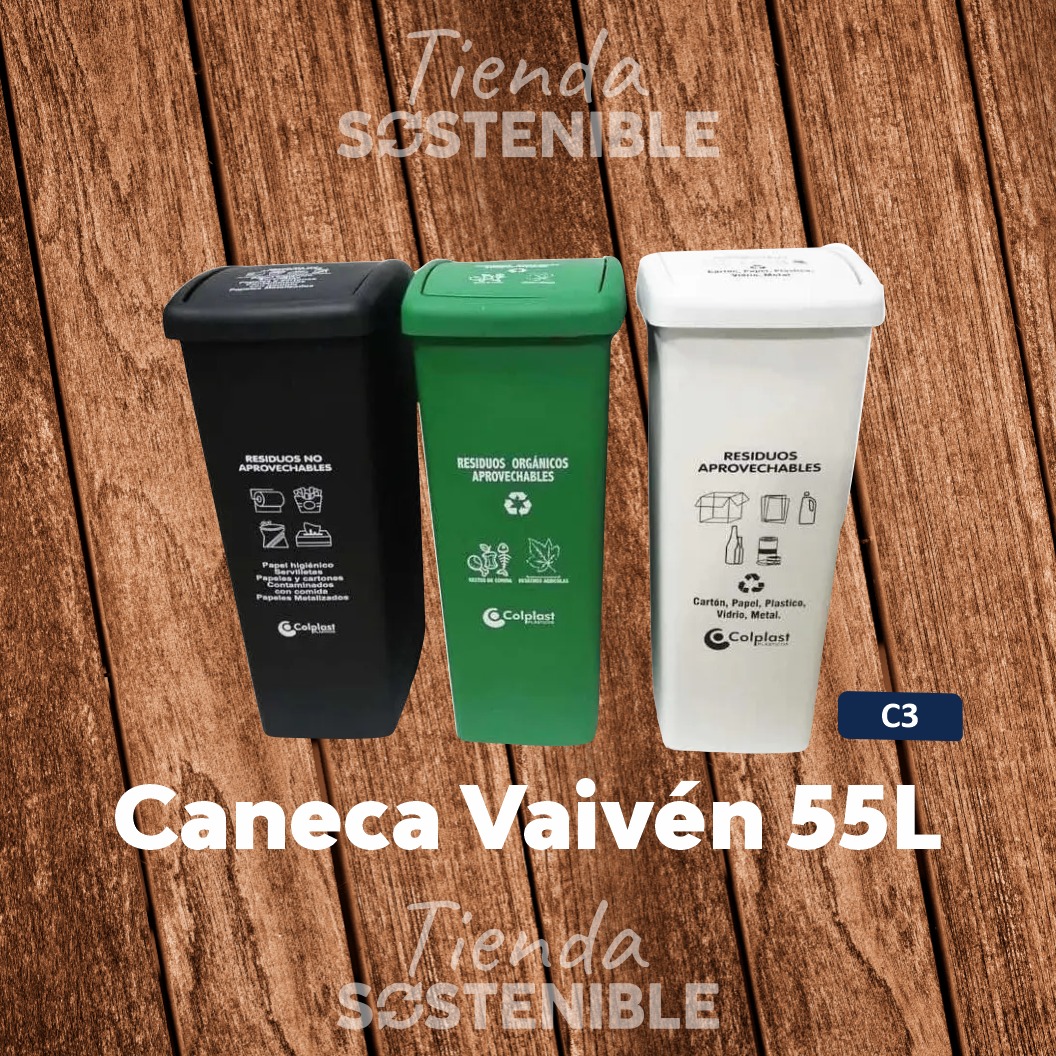 Caneca/papelera de basura vaivén 55 L